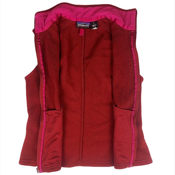 Patagonia Chicory Red Synchilla Fleece Zipper Vest - Picture 6 of 9